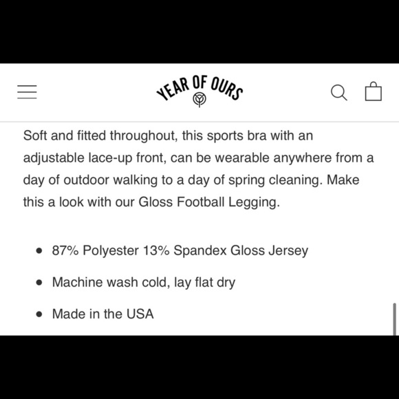 NWT Year of Ours Gloss Football Bra Black Glossy $79 - Picture 16 of 16